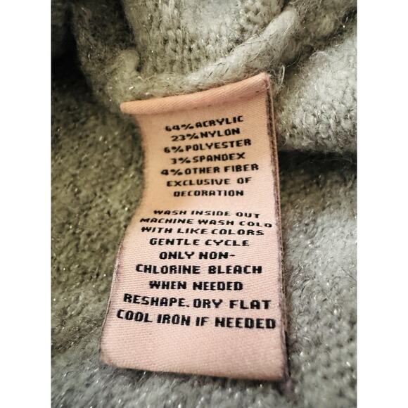 Juicy Couture Y2K Grey Silver Sparkle Embellished Open Cardigan Hooded Size M - Picture 3 of 9